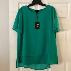 DKNY Women’s Blouse size M brand new with tag color green length 26”